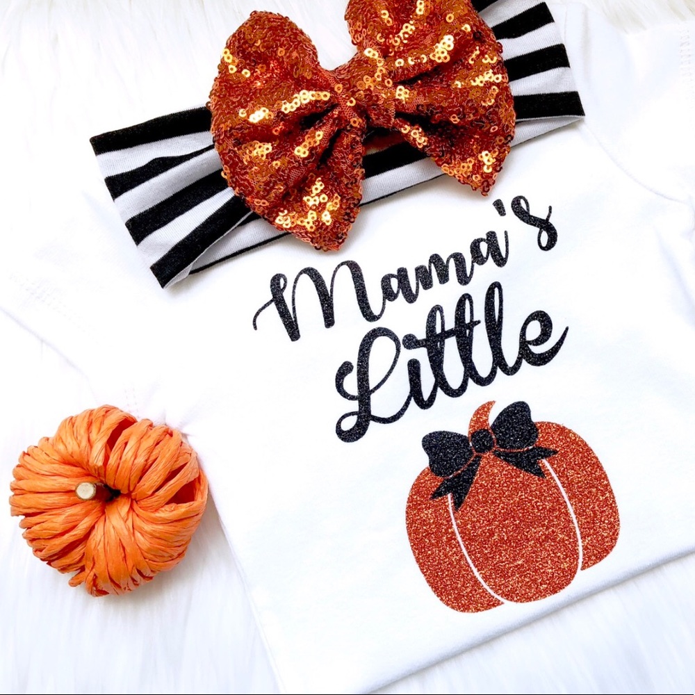 Girls Halloween outfit, baby pumpkin patch outfit